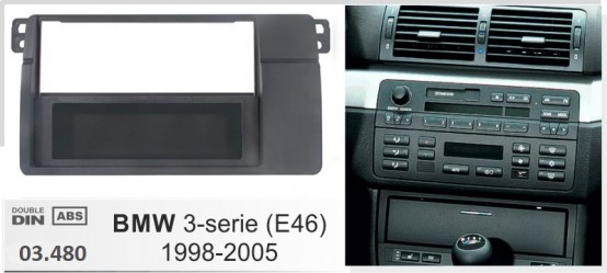 ΠΛΑΙΣΙΟ ΠΡΟΣΘΗΚΗ ΠΡΟΣΟΨΗ ICE 1 & 2 DIN για οθόνη ή R/CD  BMW  SERIE 3 (E46) ( ύψος 10,5 πλάτος 18,0 ) '98  - 05  11.498 - 03.480